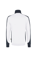 HAKRO Zip-Sweatshirt Contrast MIKRALINAR®, weiss/anthrazit