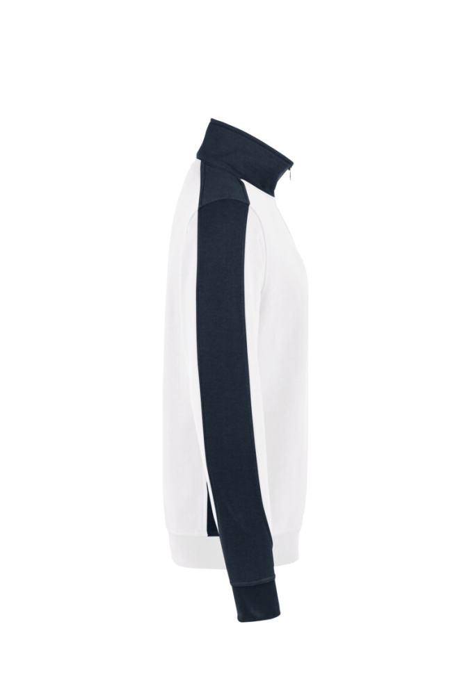 HAKRO Zip-Sweatshirt Contrast MIKRALINAR®, weiss/anthrazit