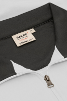 HAKRO Zip-Sweatshirt Contrast MIKRALINAR®, weiss/anthrazit