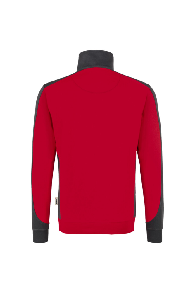 HAKRO Zip-Sweatshirt Contrast MIKRALINAR®, rot/anthrazit