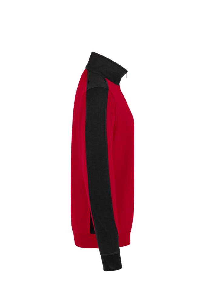 HAKRO Zip-Sweatshirt Contrast MIKRALINAR®, rot/anthrazit