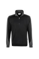 HAKRO Zip-Sweatshirt Contrast MIKRALINAR®, schwarz/anthrazit
