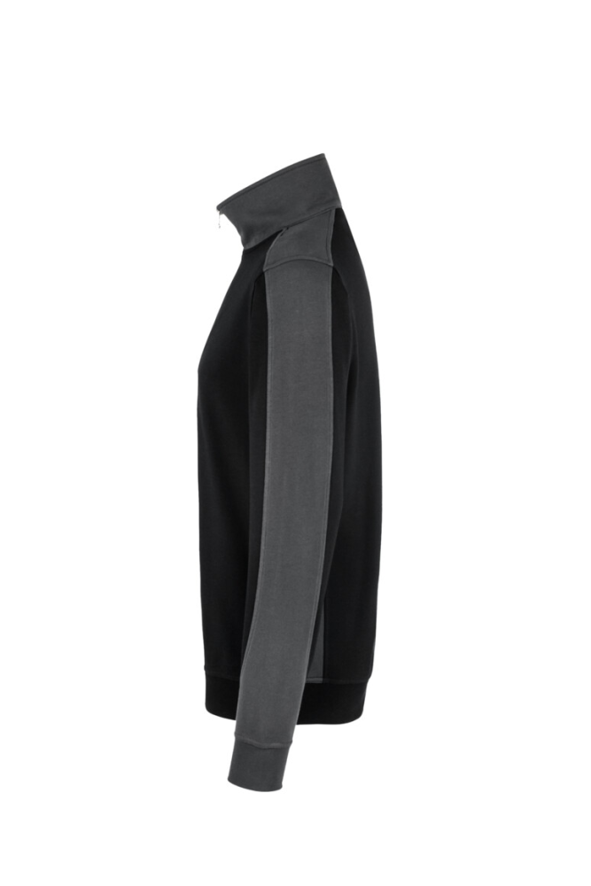 HAKRO Zip-Sweatshirt Contrast MIKRALINAR®, schwarz/anthrazit