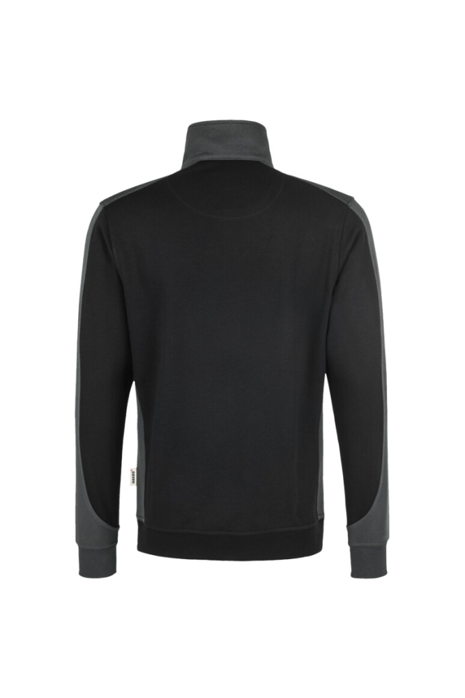 HAKRO Zip-Sweatshirt Contrast MIKRALINAR®, schwarz/anthrazit