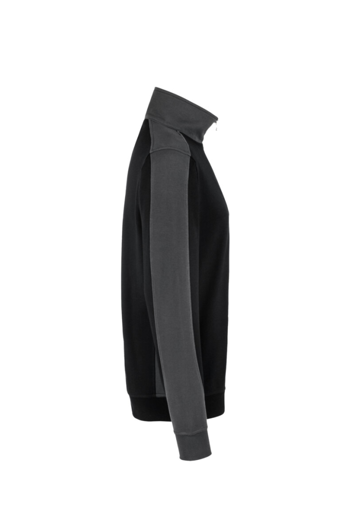 HAKRO Zip-Sweatshirt Contrast MIKRALINAR®, schwarz/anthrazit