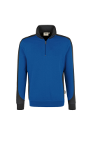 HAKRO Zip-Sweatshirt Contrast MIKRALINAR®, royalblau/anthrazit