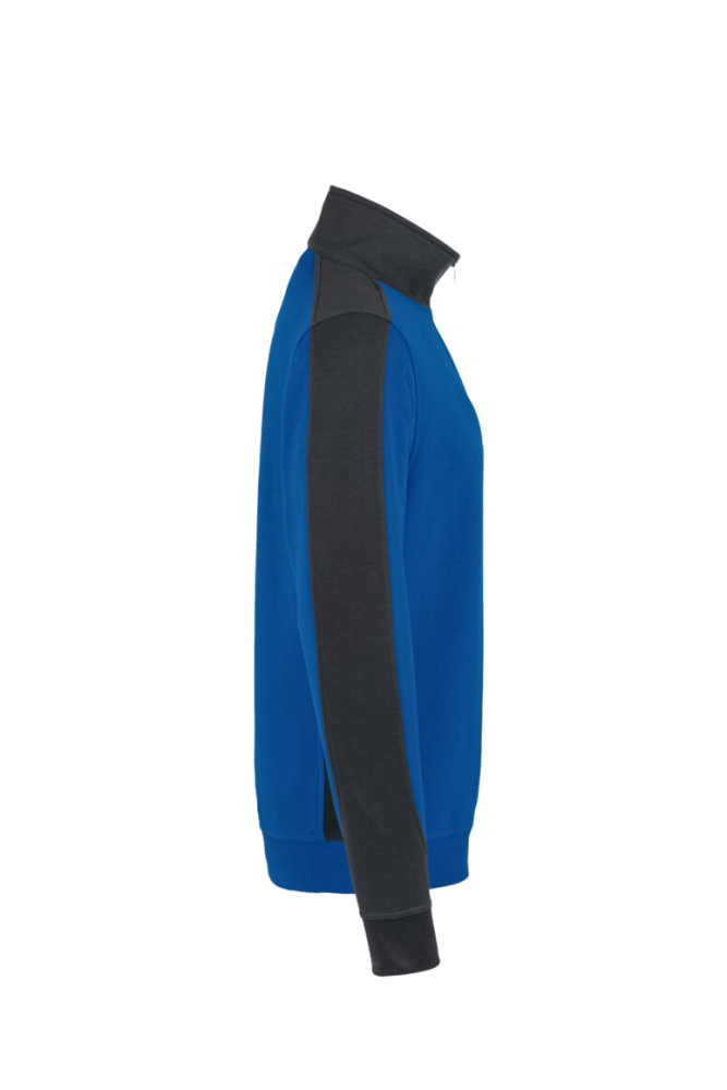HAKRO Zip-Sweatshirt Contrast MIKRALINAR®, royalblau/anthrazit