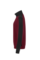 HAKRO Zip-Sweatshirt Contrast MIKRALINAR®, weinrot/anthrazit