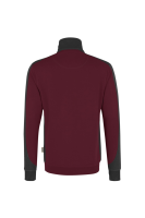 HAKRO Zip-Sweatshirt Contrast MIKRALINAR®, weinrot/anthrazit