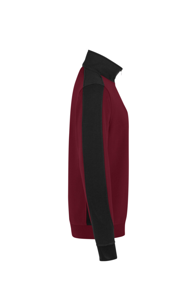 HAKRO Zip-Sweatshirt Contrast MIKRALINAR®, weinrot/anthrazit