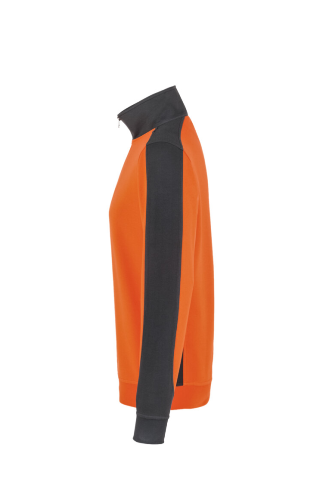 HAKRO Zip-Sweatshirt Contrast MIKRALINAR®, orange/anthrazit