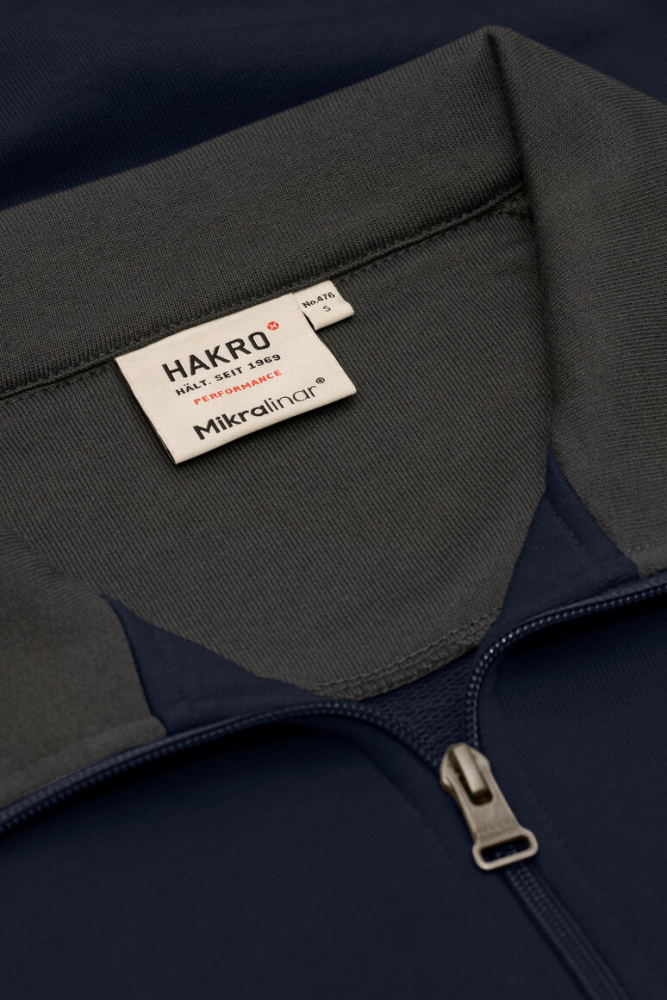 HAKRO Zip-Sweatshirt Contrast MIKRALINAR®, tinte/anthrazit