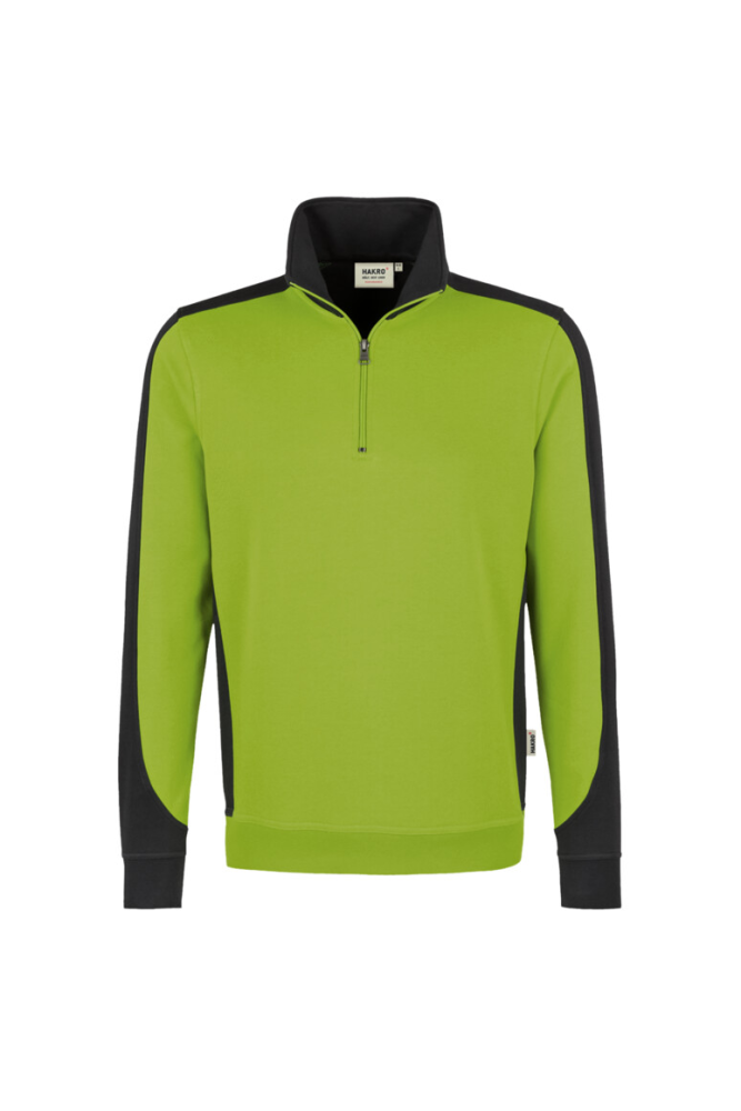 HAKRO Zip-Sweatshirt Contrast MIKRALINAR®, kiwi/anthrazit