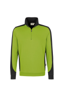 HAKRO Zip-Sweatshirt Contrast MIKRALINAR®, kiwi/anthrazit