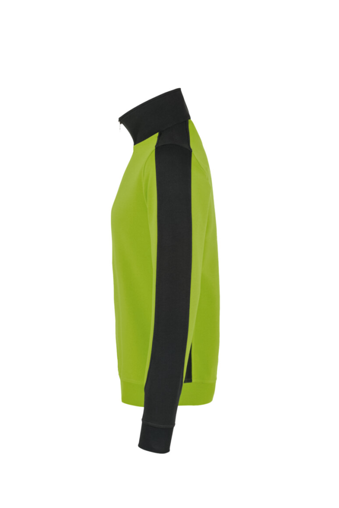 HAKRO Zip-Sweatshirt Contrast MIKRALINAR®, kiwi/anthrazit