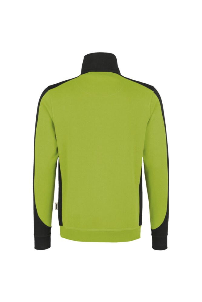 HAKRO Zip-Sweatshirt Contrast MIKRALINAR®, kiwi/anthrazit