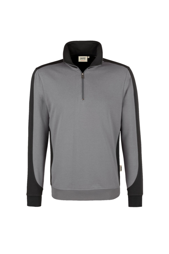 HAKRO Zip-Sweatshirt Contrast MIKRALINAR®, titan/anthrazit
