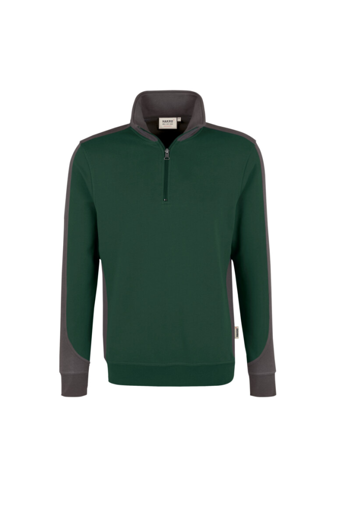 HAKRO Zip-Sweatshirt Contrast MIKRALINAR®, tanne/anthrazit