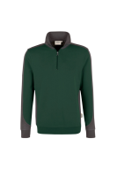 HAKRO Zip-Sweatshirt Contrast MIKRALINAR®, tanne/anthrazit