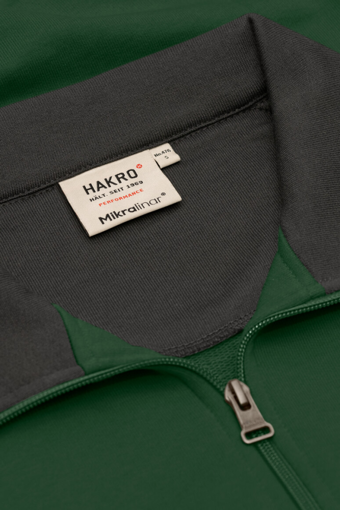 HAKRO Zip-Sweatshirt Contrast MIKRALINAR®, tanne/anthrazit