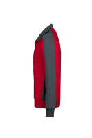 HAKRO Sweatjacke Contrast MIKRALINAR®, rot/anthrazit