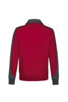 HAKRO Sweatjacke Contrast MIKRALINAR®, rot/anthrazit