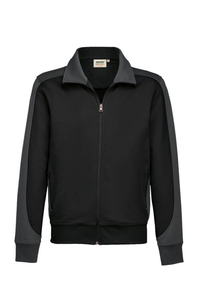 HAKRO Sweatjacke Contrast MIKRALINAR®, schwarz/anthrazit