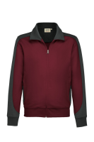 HAKRO Sweatjacke Contrast MIKRALINAR®, weinrot/anthrazit