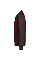 HAKRO Sweatjacke Contrast MIKRALINAR®, weinrot/anthrazit