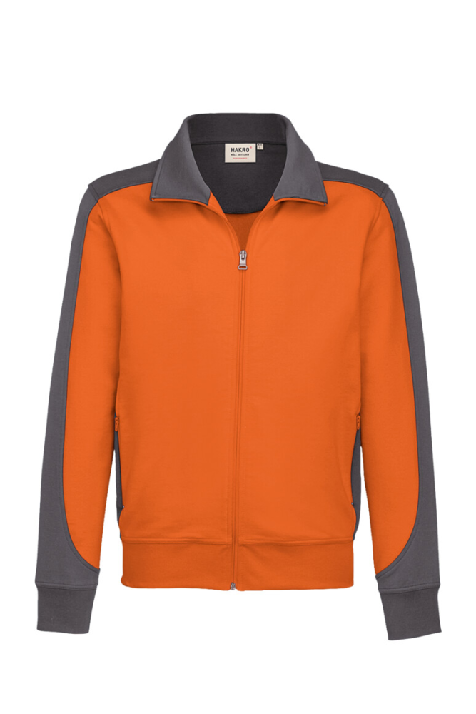 HAKRO Sweatjacke Contrast MIKRALINAR®, orange/anthrazit