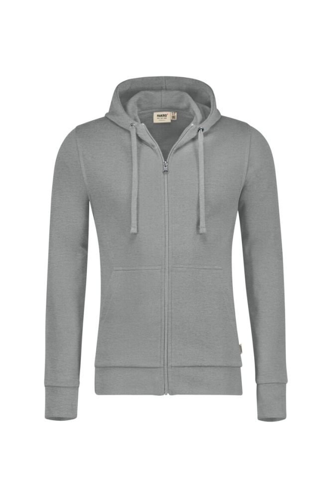 HAKRO Kapuzen-Sweatjacke Premium, grau meliert, 3XL