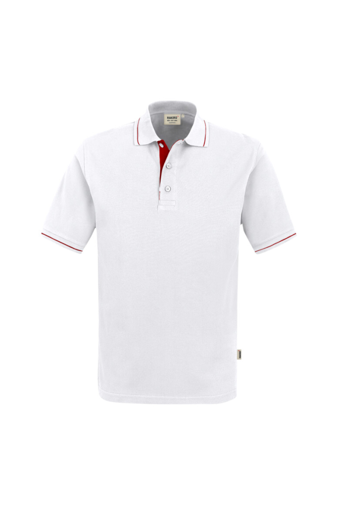 HAKRO Poloshirt Casual, weiß/rot
