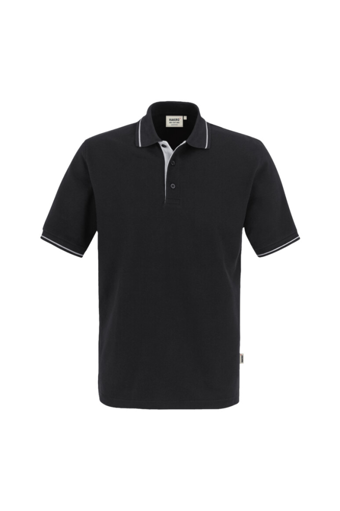 HAKRO Poloshirt Casual, schwarz/silber