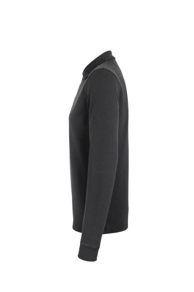 HAKRO Longsleeve-Poloshirt MIKRALINAR®, karbongrau
