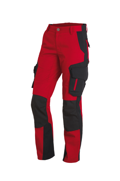 FHB ALMA Arbeitshose Damen, rot-schwarz, Gr.