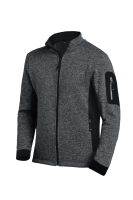 FHB CHRISTOPH Strick-Fleece-Jacke, anthrazit-schwarz, Gr. XS