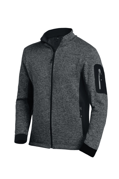 FHB CHRISTOPH Strick-Fleece-Jacke, anthrazit-schwarz, Gr.