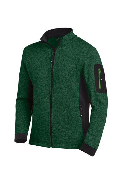 FHB CHRISTOPH Strick-Fleece-Jacke, grün-schwarz, Gr.