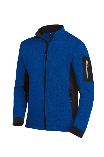 FHB CHRISTOPH Strick-Fleece-Jacke, royalblau-schwarz, Gr.