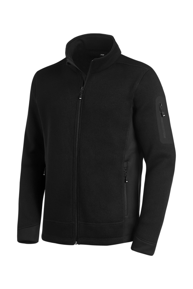 FHB CHRISTOPH Strick-Fleece-Jacke, schwarz, Gr. XL