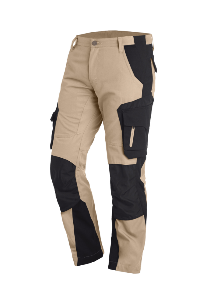 FHB FLORIAN Arbeitshose, beige-schwarz, Gr. 56
