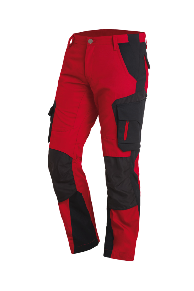 FHB FLORIAN Arbeitshose, rot-schwarz, Gr. 23
