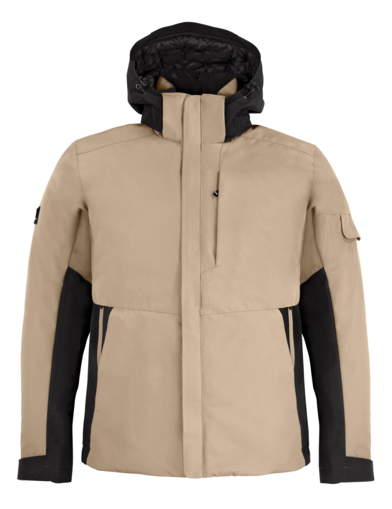 FHB GEORG Arbeitsjacke Primaloft, beige-schwarz, Gr. XS