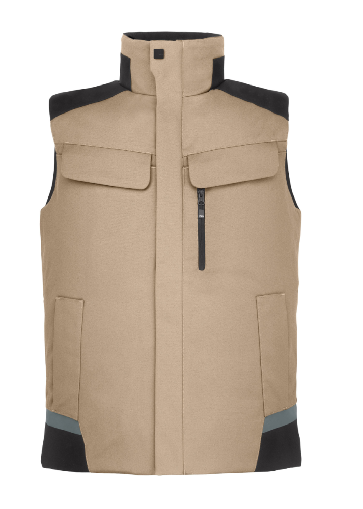 FHB HAUKE Arbeitsweste, beige-schwarz, Gr.