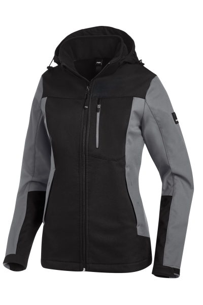 FHB JULIA Softshell-Jacke Damen, grau-schwarz, Gr.