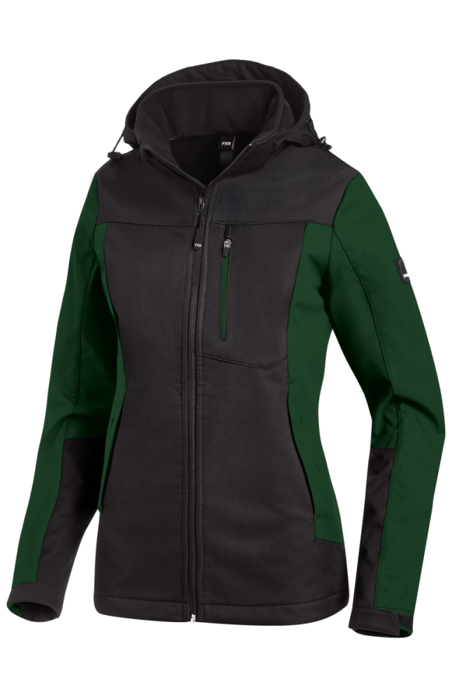 FHB JULIA Softshell-Jacke Damen, grün-schwarz, Gr. XL