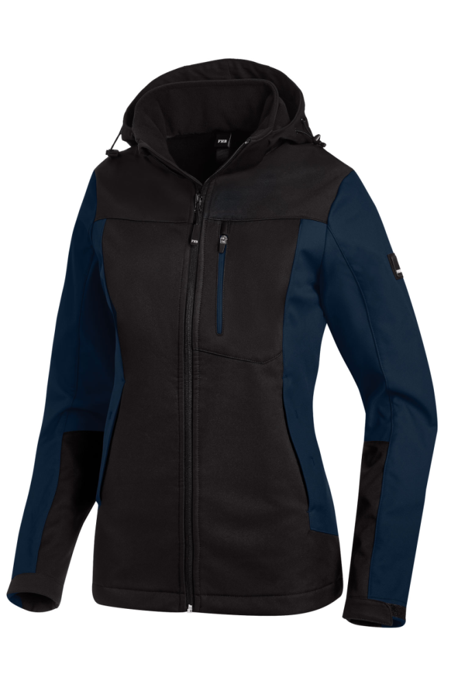 FHB JULIA Softshell-Jacke Damen, marine-schwarz, Gr. XS
