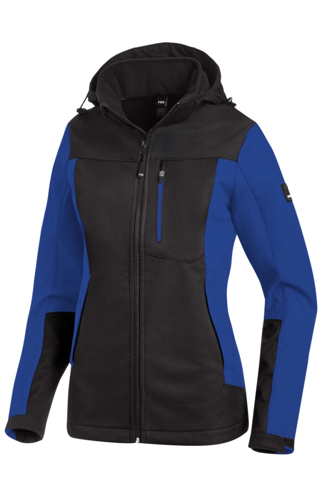 FHB JULIA Softshell-Jacke Damen, royalblau-schwarz, Gr. S