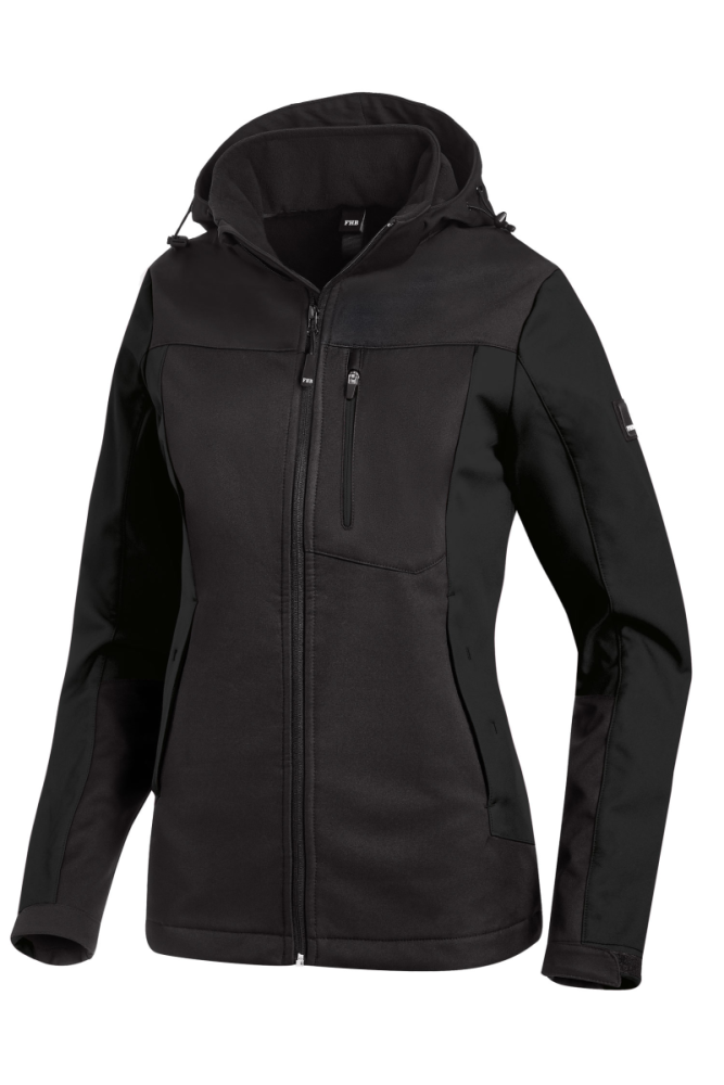 FHB JULIA Softshell-Jacke Damen, schwarz, Gr. 2XL