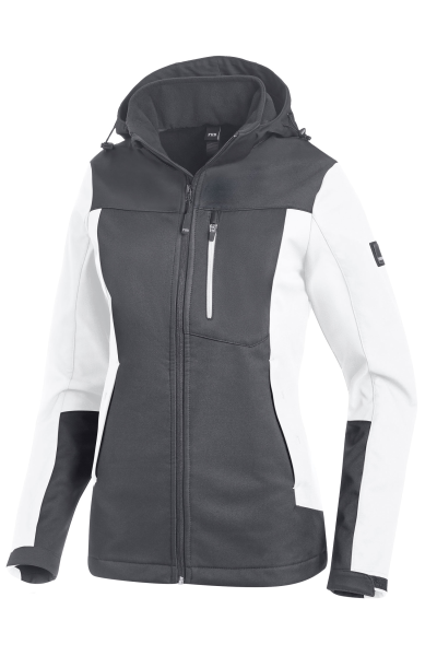FHB JULIA Softshell-Jacke Damen, weiß-anthrazit, Gr.